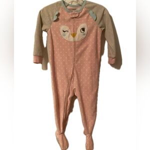 Carter's Pink and Gray Owl Footie Pajamas